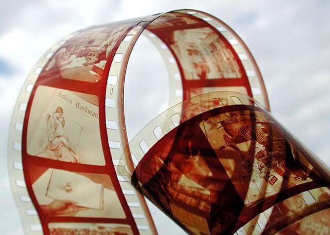 A flexible photographic film.